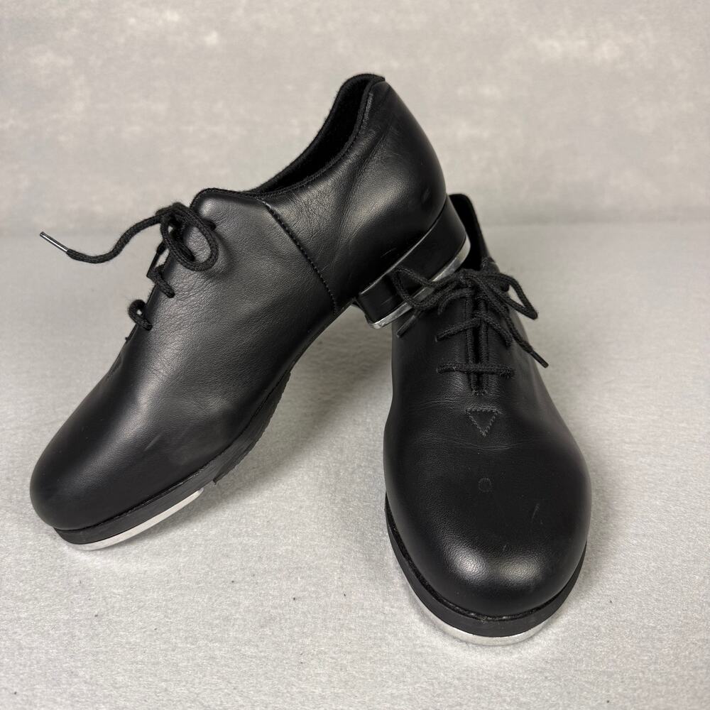 Bloch Ladies Sync Tap Leather Tap Shoes - Bloch Mega black tying EUC size 6.5 M